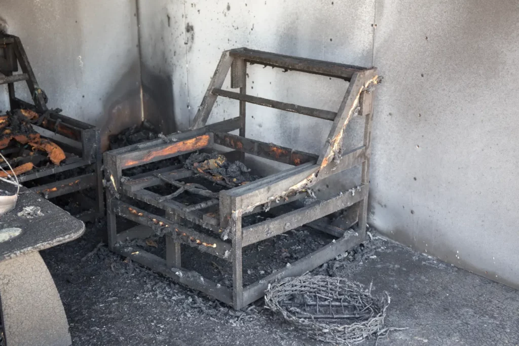 Smoke Odor Removal Services . chairs burned by fire