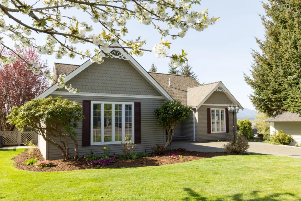 The exterior of a family home